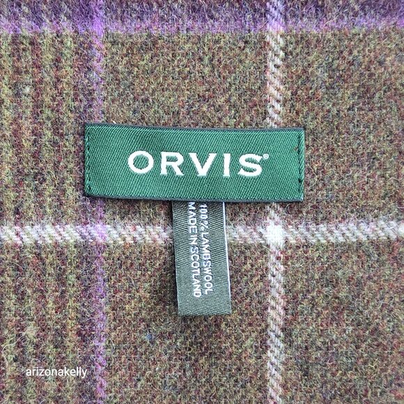 NWOT Orvis Wool Scarf Green Plaid - Picture 3 of 11